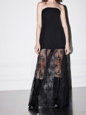 NWT Lace skirt maxi tube dress Made in Italy